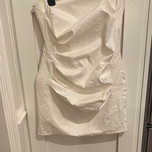 Vestique Textured Cream Mini Dress